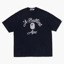 Bape Chain Stitch College Relaxed Fit Tee Navy