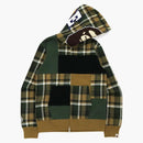 Bape Check 2nd Ape Full Zip Hoodie Olivedrab