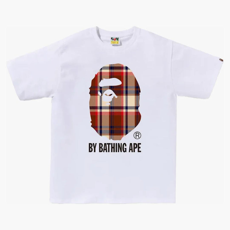 BAPE CHECK BYLING APE TEE WHITE