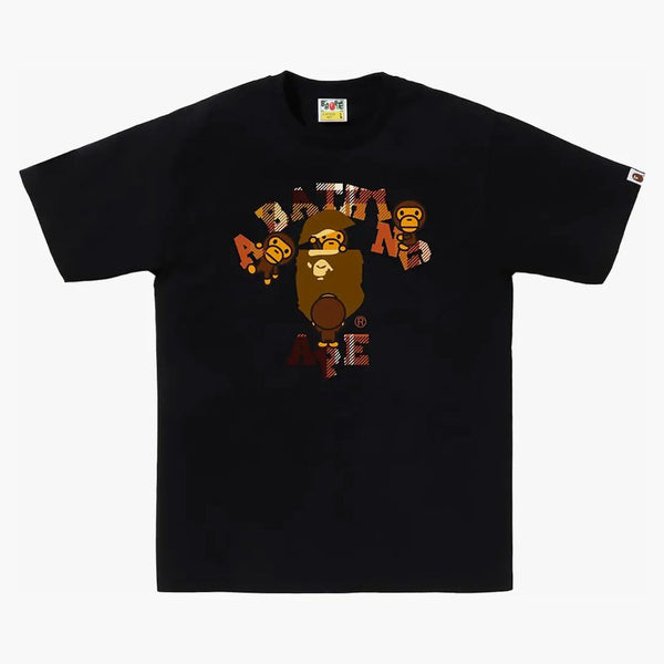Bape Check College Milo Tee Black