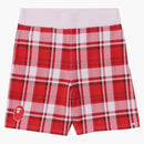 Bape Check Gift Sweat Shorts Red
