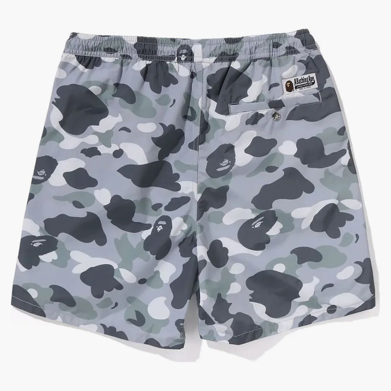 Bape City Camo Ape Head One Point Beach Shorts Grey