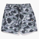 Bape City Camo Ape Head One Point Beach Shorts Gray