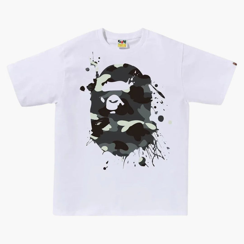 Bape City Camo Painting Ape Head Tee White