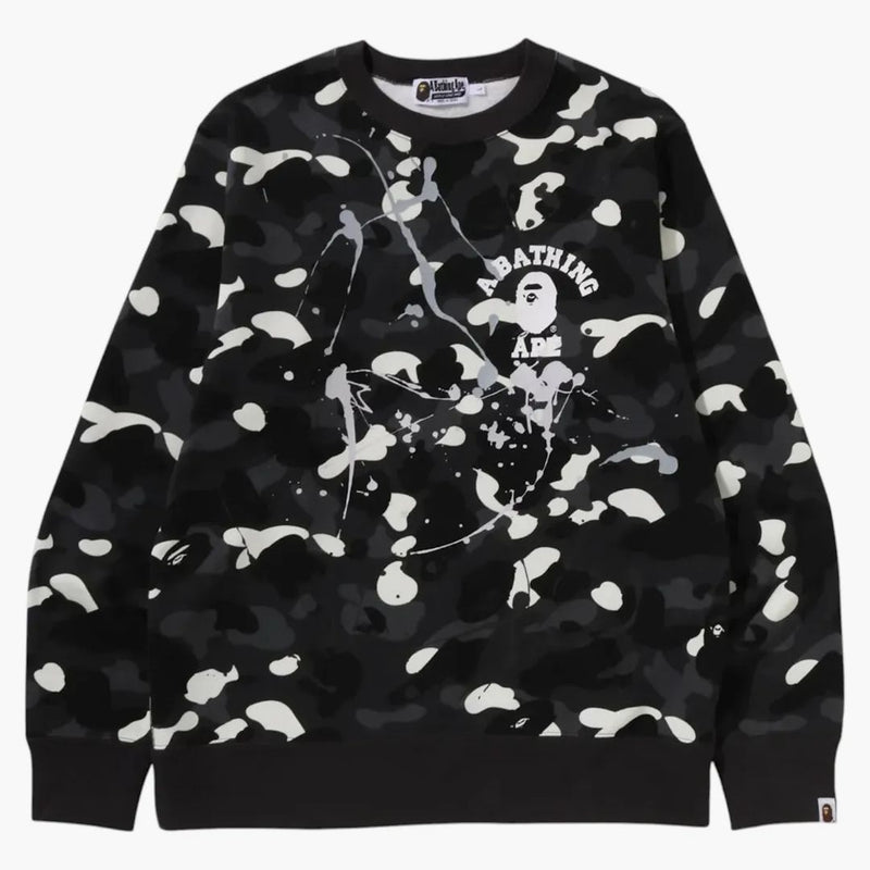Bape City Camo Painting Crewneck Sweatshirt Black