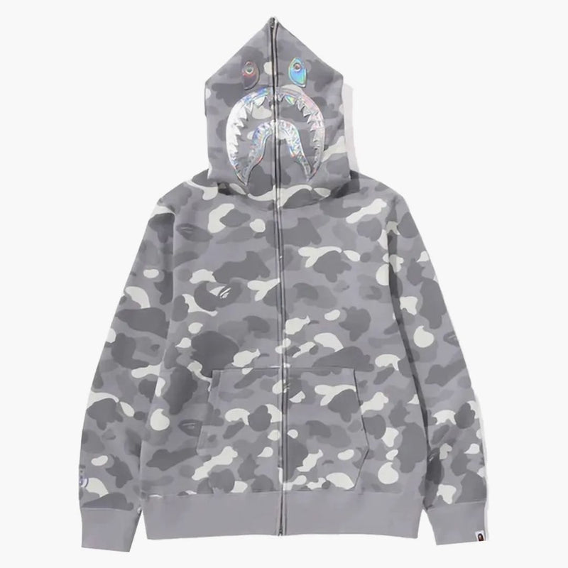 Bape City Camo Shark Full Zip Hoodie (ss24) Gray