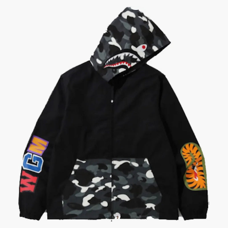 Bape City Camo Shark Hoodie Jacket Black/Multi