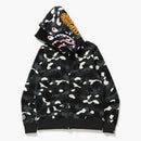 BAPE City Camo Shark Wide Full Zip Double Hoodie Black