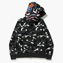 BAPE City Camo Shark Wide Full Zip Double Hoodie Black