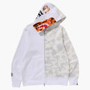 Bape City Camo Tiger Shark Full Zip Hoodie White