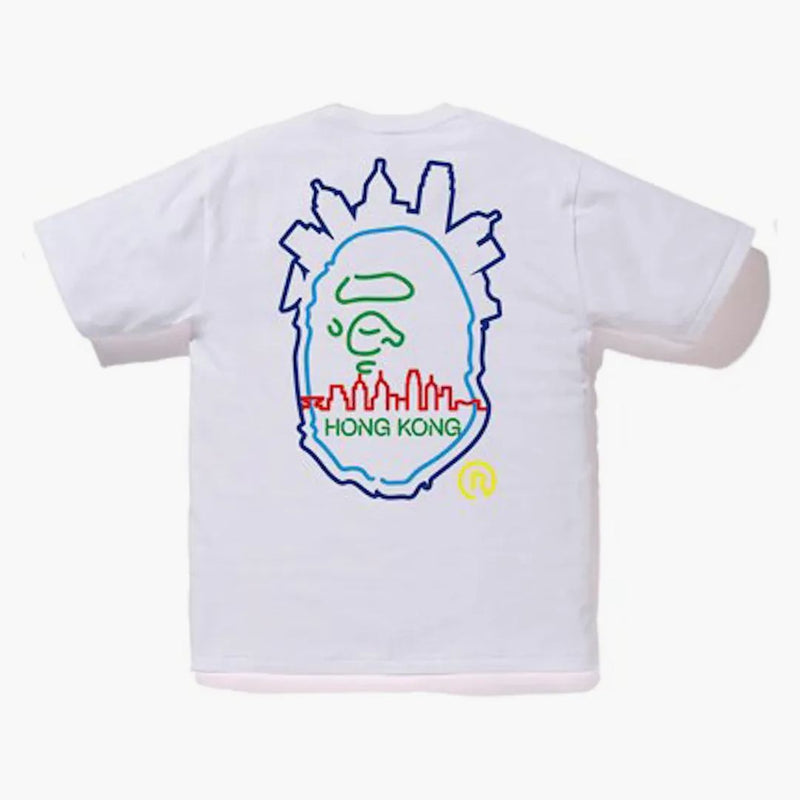 Bape City Hong Kong Outline Tea White