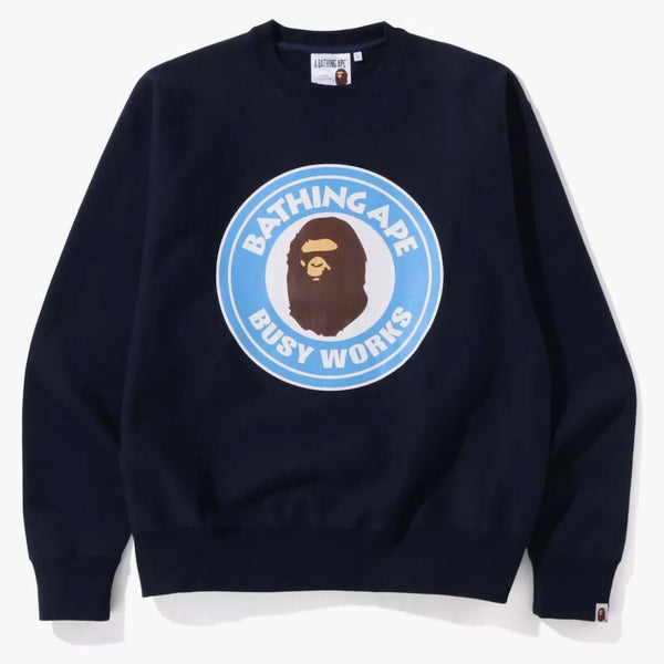 BAPE CLASSE CLASSE BUNCHE OPERIE RICONCATI FATTO SPEGNO CREWNECK NAVY