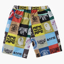 Bape Classic Logo Beach Shorts Multi