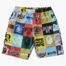Bape Classic Logo Beach Shorts Multi