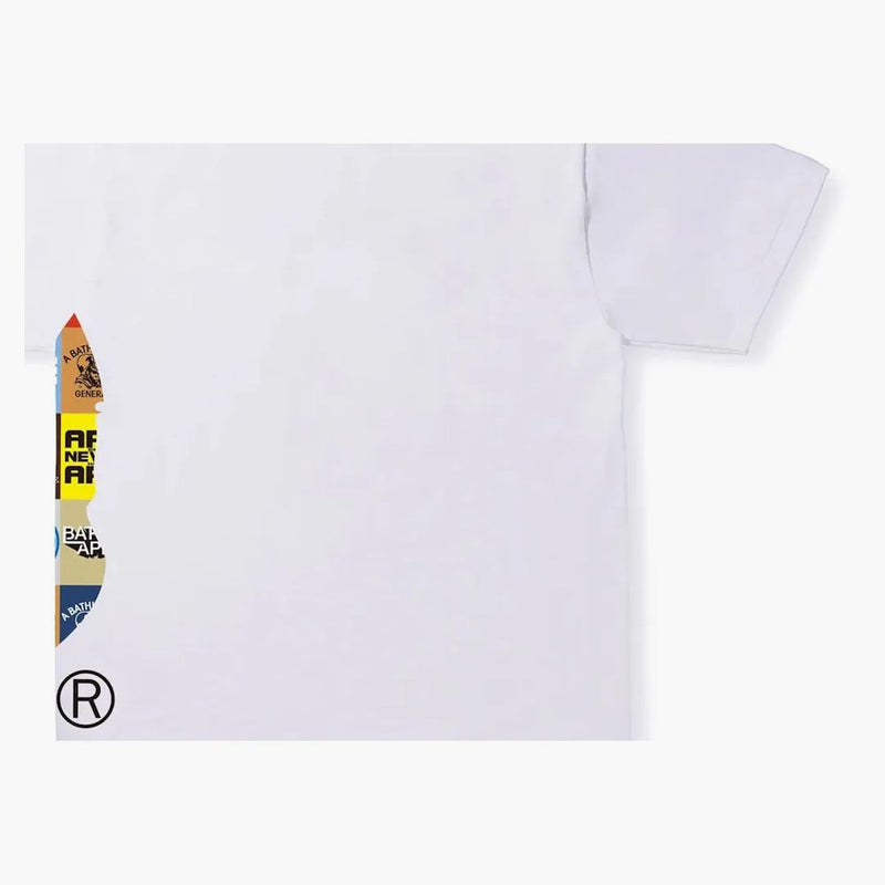 Bape classico logo lato grande scimmia tee tee white