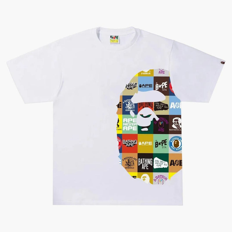 Bape classico logo lato grande scimmia tee tee white
