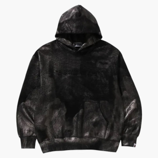 Logo Bape Cotatted Emboss uvolněné fit svetlover mikina černá