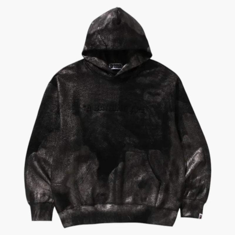 Logo Bape Cotatted Emboss uvolněné fit svetlover mikina černá