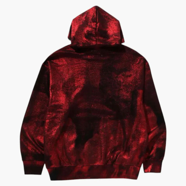 Logo Bape Cotatted Emboss uvolněné fit svetrover mikina červená