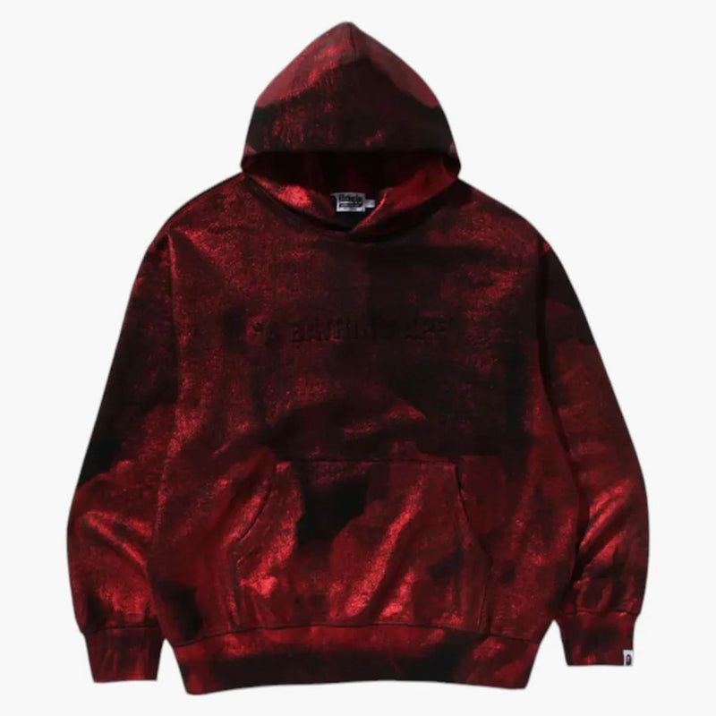 Logo Bape Cotatted Emboss uvolněné fit svetrover mikina červená