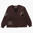 Bape College Badges Sweat Cardigan Brown
