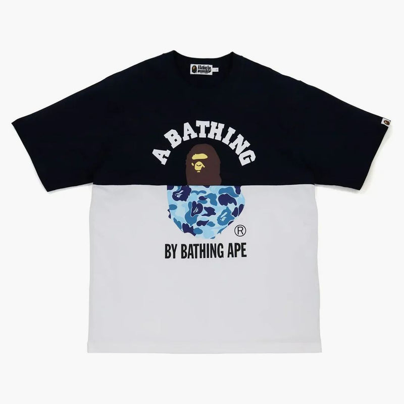 Bape College e Baring Ape rilassato in forma tee blu