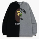 Bape College & by Bathing Relaxed Fit Ape L/S Tea Black