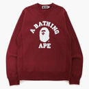 Bape College Crewneck (FW21) Burgundy