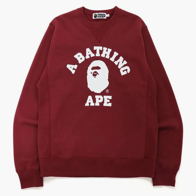 Bape College Crewneck (fw21) Burgundy