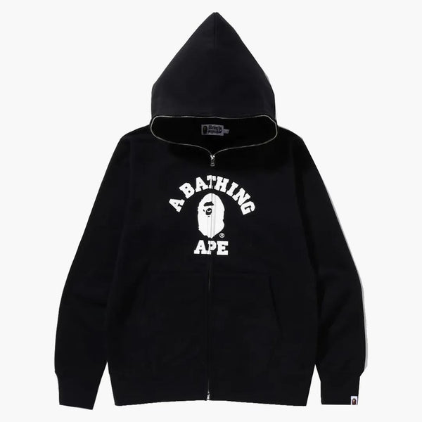 Bape College Full Zip Hoodie Black