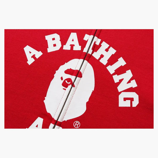 BAPE College Full Zip Hoodie Red