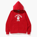 Bape College Full Zip Hoodie Red