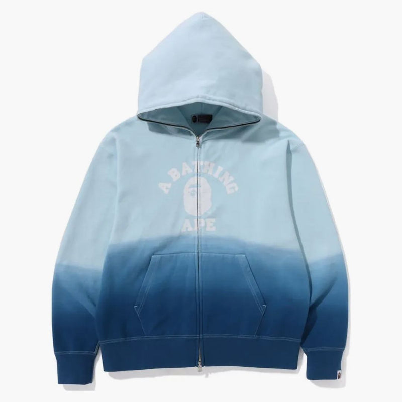 Bape College Gradation Relaxed Fit Full Zip Hoodie Blue