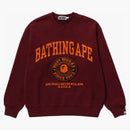 Bape College Graphic Crewneck Burgundy