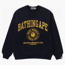 Bape College Graphic Crewneck Navy