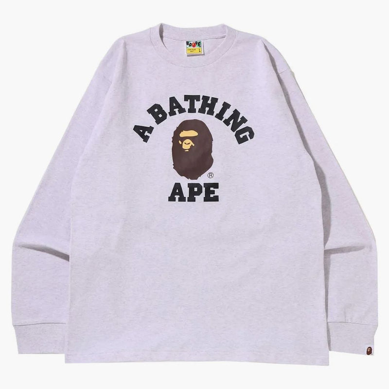 Bape College L/S Tea (SS22) Gray