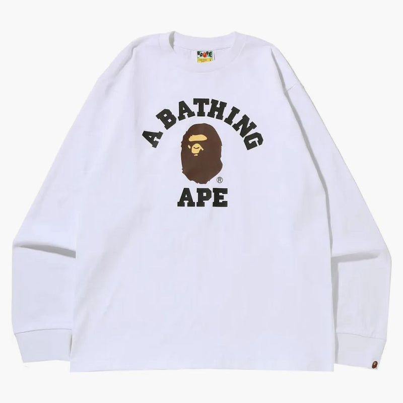 Bape College L/S Tea (SS22) White