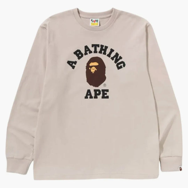 Bape College L/S Tea (SS25) Beige