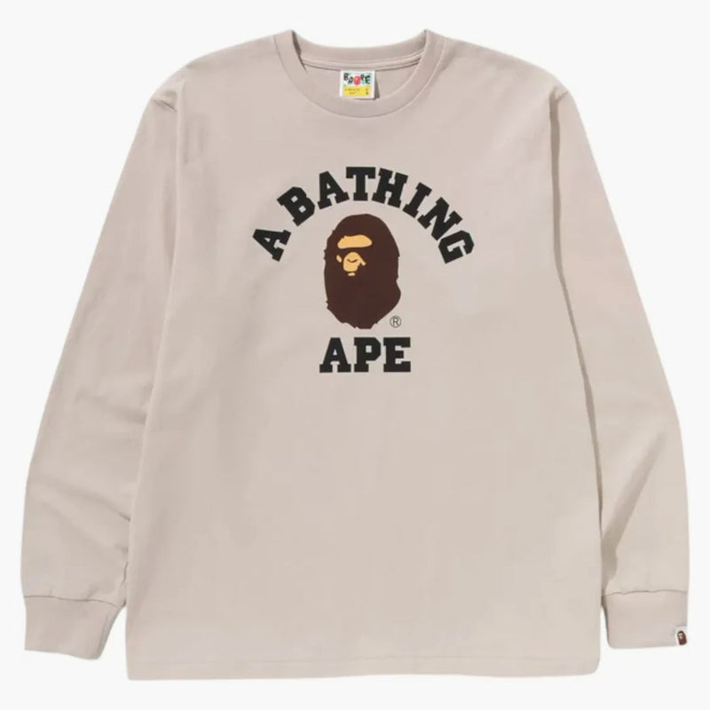 Bape College L/S Tea (SS25) Beige
