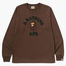 Bape College L/s Tee (ss25) Brown
