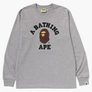 Bape College L/s Tee (ss25) Gray
