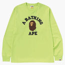 Bape College L/s Tee (ss25) Light Green