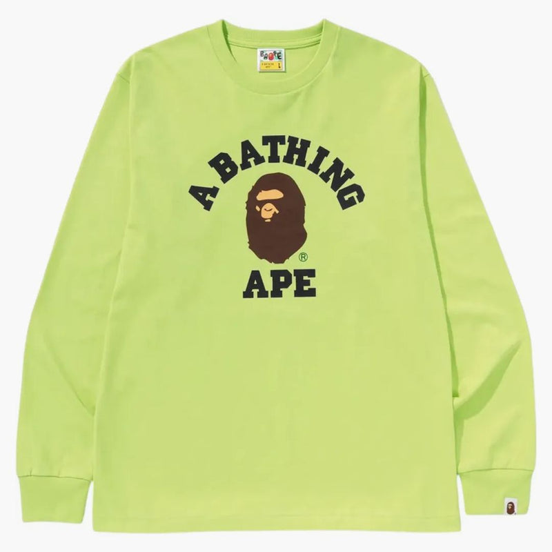 Bape College L/s Tee (ss25) Light Green