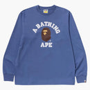 Bape College L/S Tea (SS25) Navy