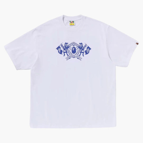 Logo Bape College Relaxaded Fit Tee White