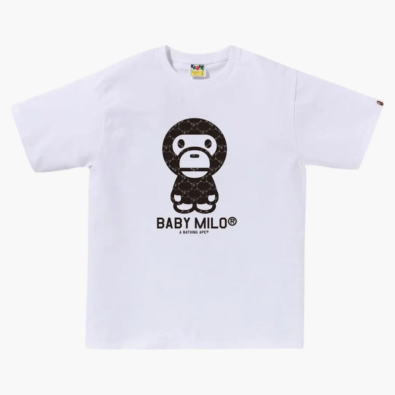 Bape College Monogram Baby Milo Tee White/black