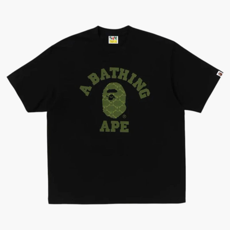 Bape College Monogram College Relaxed Fit Tee Black