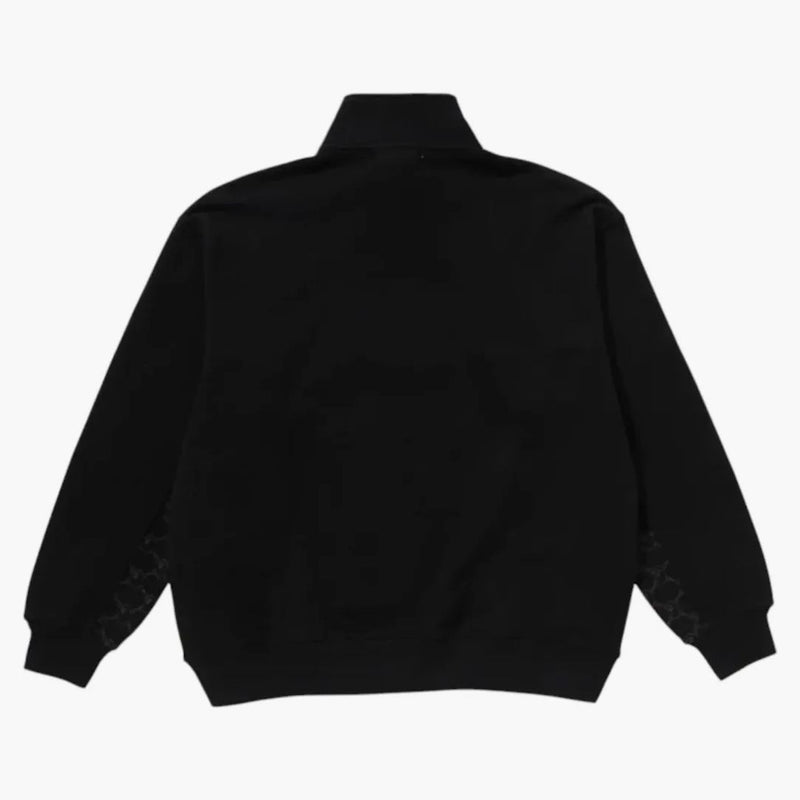 Logo Bape College Monogram Half Zip Relax Fit Crewneck mikina černá