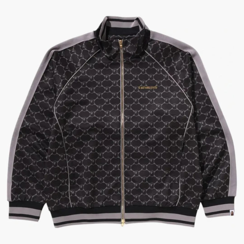 BAPE College Monogram Logo Relaxed Fit Track Jacket Black