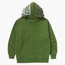 BAPE College Monogram Relaxed Fit Shark Full Zip Hoodie Green